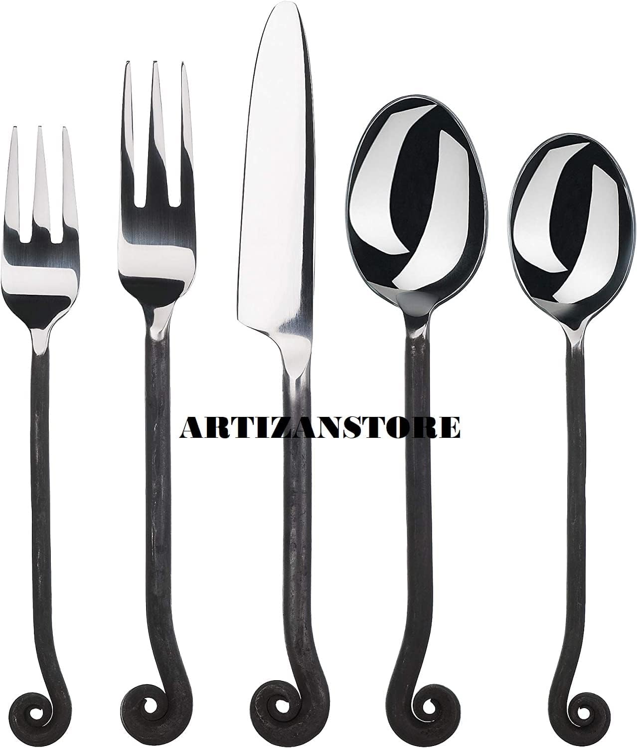 Medieval Feasting Cutlery Treble Clef Collection Cutlery Kitchen Sets, Stainless Steel Utensils Knife/Fork/Spoons, Dishwasher Safe
