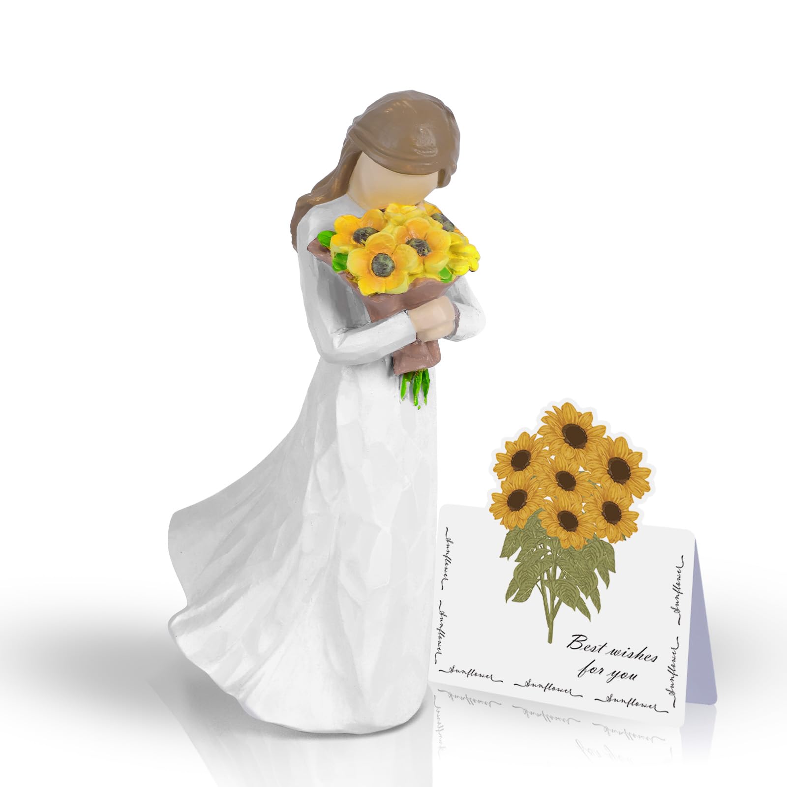 SXJINGLIMY Sunflower Gifts for Women Sunflowers Decor,5.7 in Figurine Memorial Gift Friendship Gifts for Women, Thank You Gift for Woman Sunflower Decorations