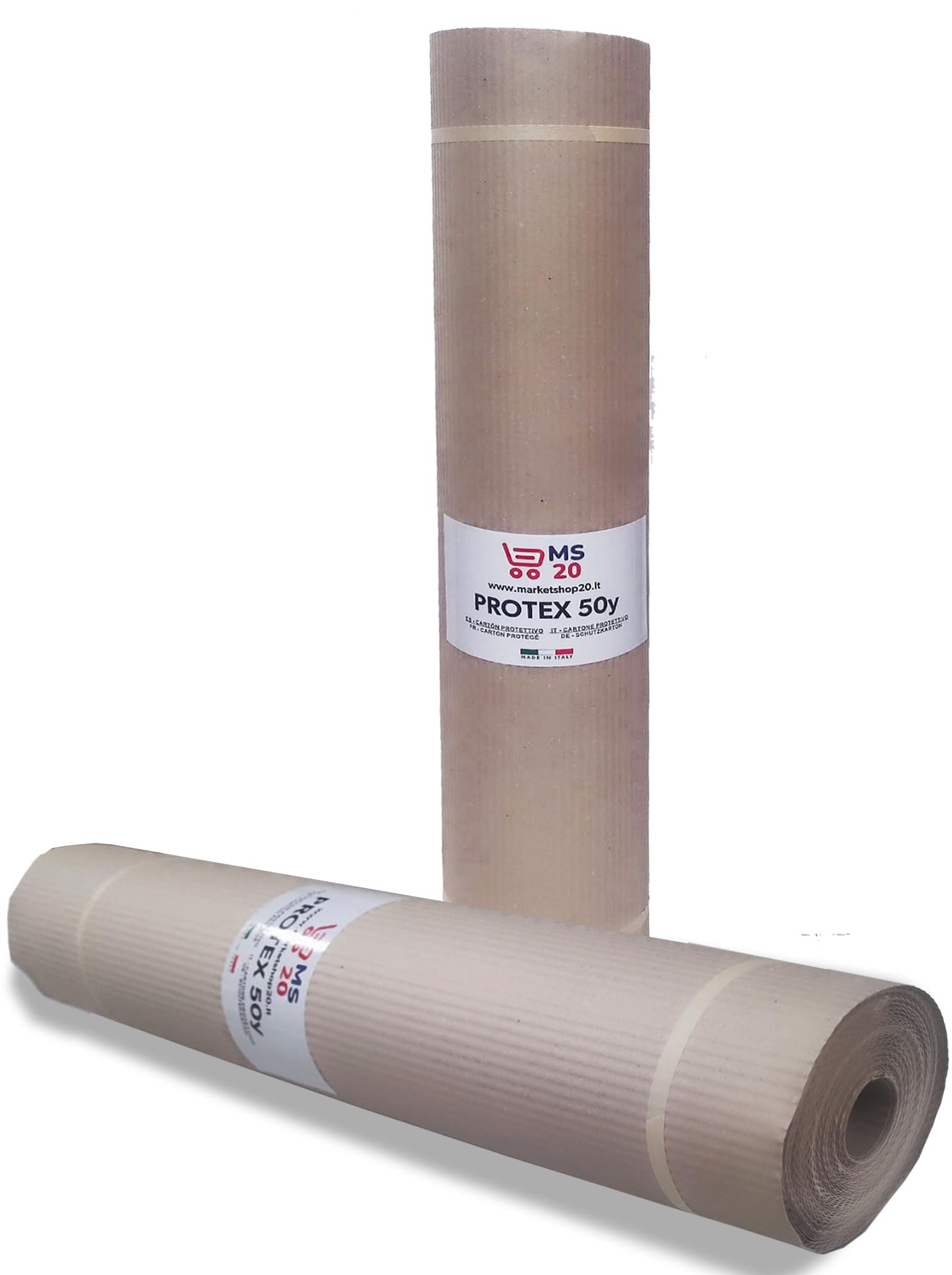 1 rollo de cartón ondulado de 1 x 45 metros, color habana, protección de suelos, pintura, suelos, trabajos de renovación, fabricado en Italia