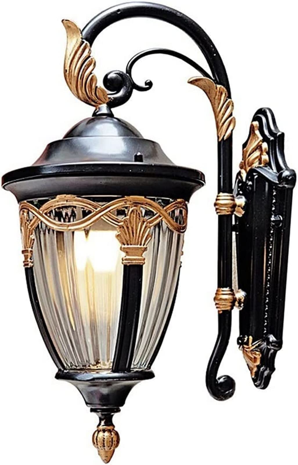 SXECAEPS Wall Lamps Sconces Garden Light Outdoor Lantern Lights 41cm Lighting Fixtures Aluminum Waterproof Lamp Black Finish and Golden Stroke