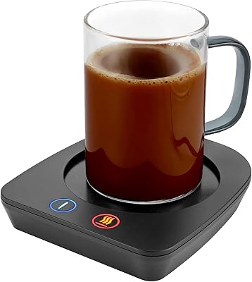 VOBAGA Coffee Mug Warmer &amp; Cup Set, Electric Beverage Warmer with Three Temperature Settings for Home Office Desk, Smart Coffee Warmer Plate with Auto Shut Off for Cocoa Tea Milk