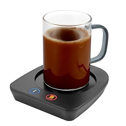 VOBAGA Coffee Mug Warmer & Cup Set, Electric Beverage Warmer with Three Temperature Settings for Home Office Desk, Smart Coffee Warmer Plate with Auto Shut Off for Cocoa Tea Milk