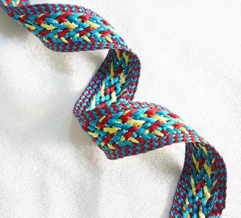 10 Yards Wide 2.3CM Multi-Color Braided Decorative Wavy Webbing Trim Dress Hats Shoes Bags Ethnic Clothing Accessories (Color : 05)