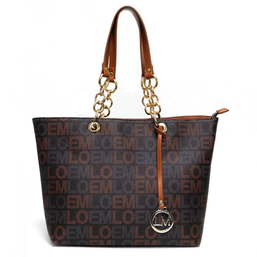 LOEMbbrown monogrammed shoulder Bag handbag tote signature Designer inspired