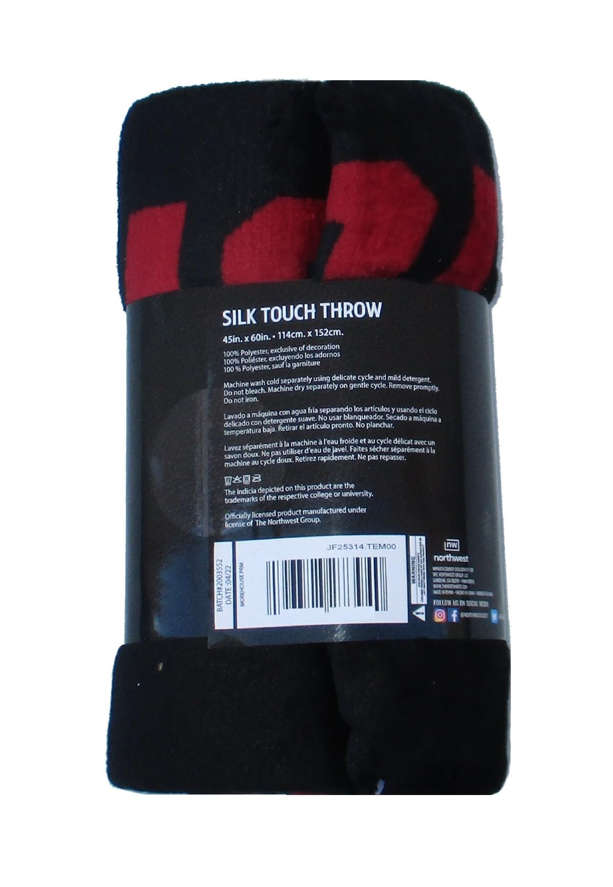 VF Morehouse Maroon Tigers Fleece Throw Blanket 45