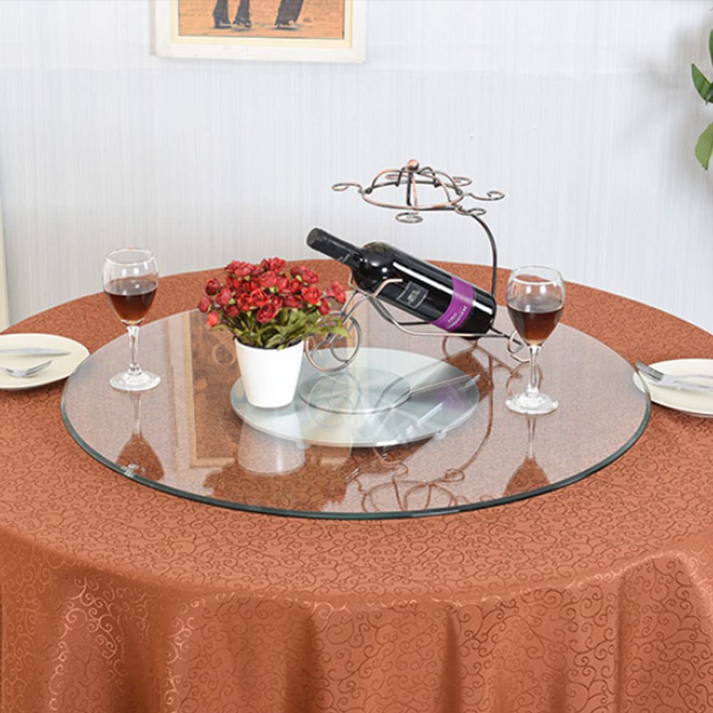 Plateau tournant en Verre Transparent, Plateau de Service Rotatif Lazy Susan, Plateau de Cuisine pivotant à 360°, Pas Facile à Incliner, Verre trempé, 23-39"/58-98 cm