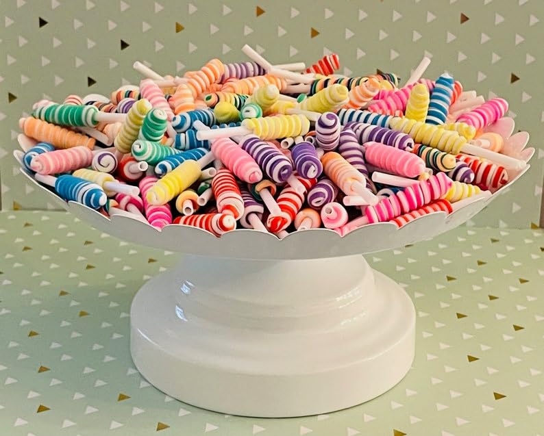 Rudra Home Decor Assorted Fake Mini Spiral Lollipop Decorative Craft Accessories for DIY Craft Embellishments & Decorative Displays 10pcs 3