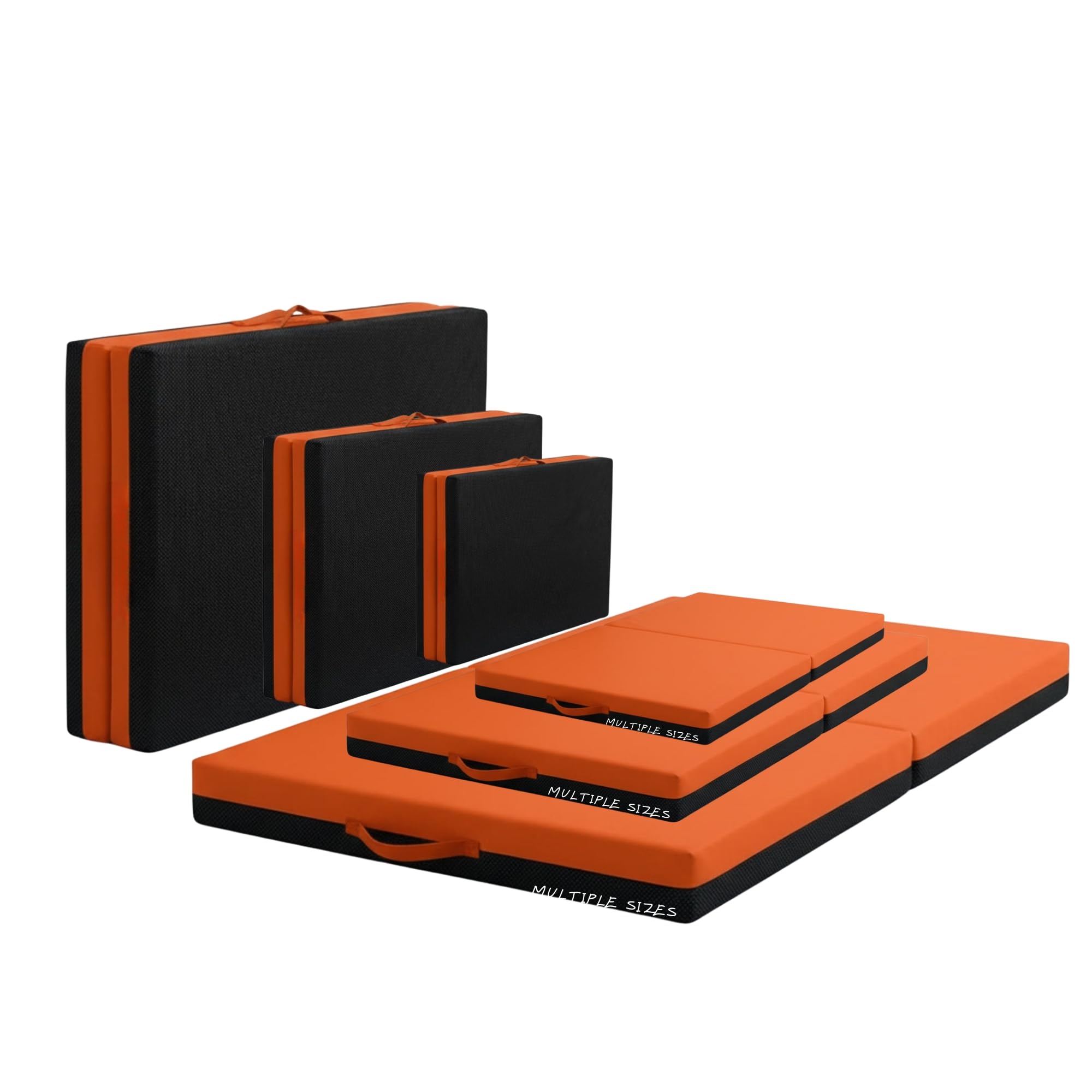 Non Slip Gymnastics Bi Fold Exercise Crash Landing Tumbling Mat For Yoga Aerobics Crashing Training Schools (Orange, 120cm x 90cm)