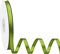 Vista 203 de Cinta de satén rosa polvoriento de doble cara, 3/8 pulgadas x 50 yardas, cintas de poliéster rosa polvoriento para envolver regalos, cinta de tela