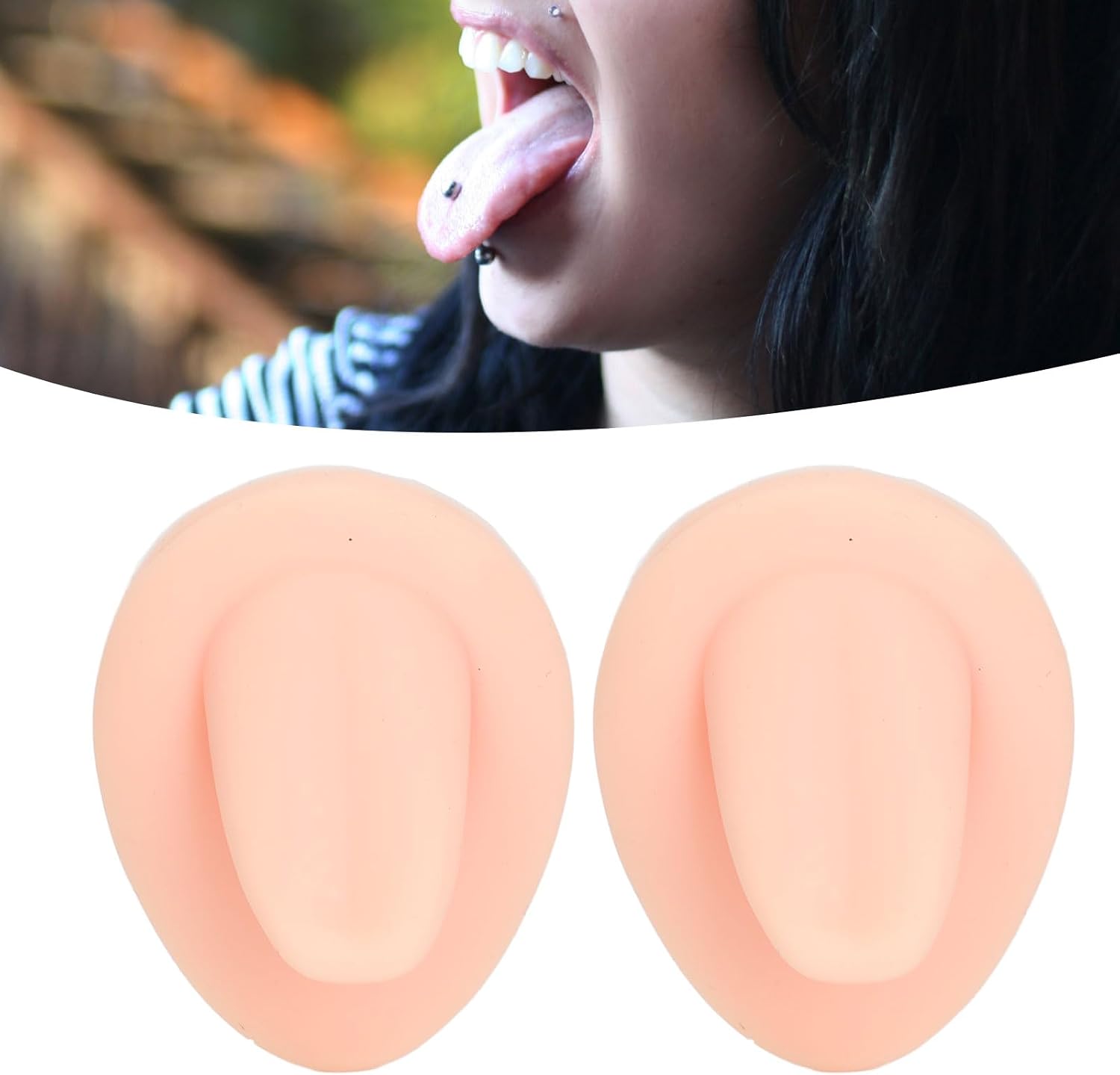 Soft Silicone Tongue Model, Reusable, Easy to Carry and Store,Simulation, Multipurpose, for Piercing Practice Displaying Piercing Kits