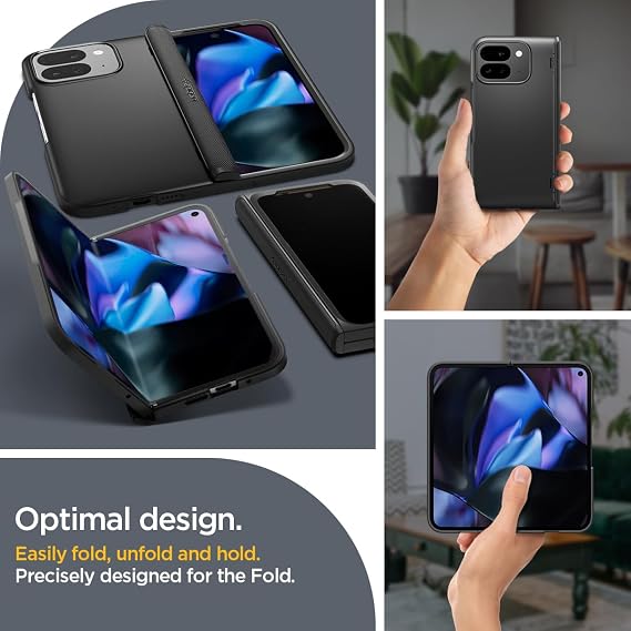 Spigen Slim Armor Pro Designed for Pixel 9 Pro Fold Case (2024) [Hinge Protection] - Black