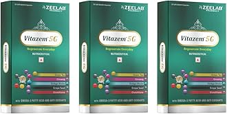 Zeelab Vitazem-5g with Omega-3 Fatty Acid and Antioxidants | Multivitamin Supplement (3 X 15 Soft Gelatin Capsules)
