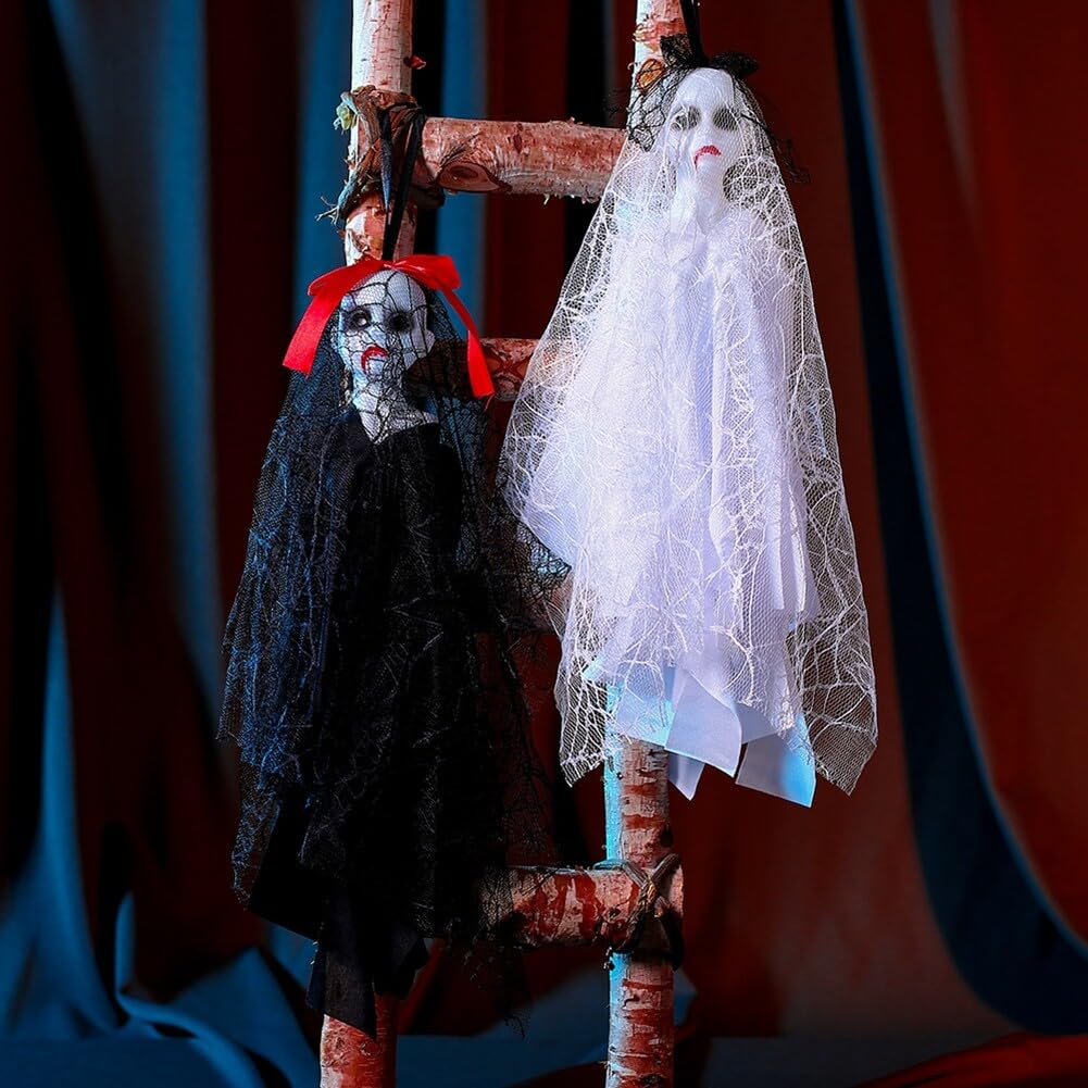 Halloween Decoratie - Hangende Deurdecoratie, Geest, 2 Stuks