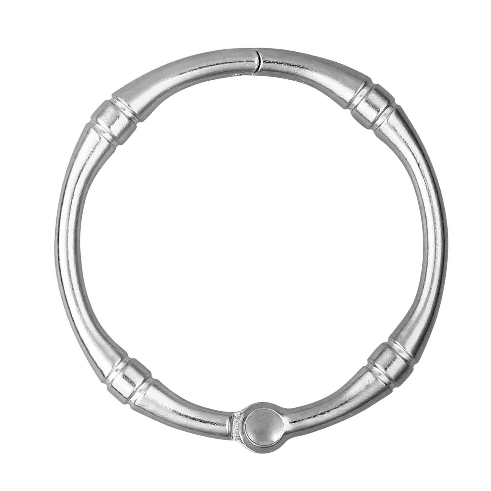 Lot de 12 crochets de rideau de douche ronds en métal antirouille pour tringle de douche de salle de bain (argent)