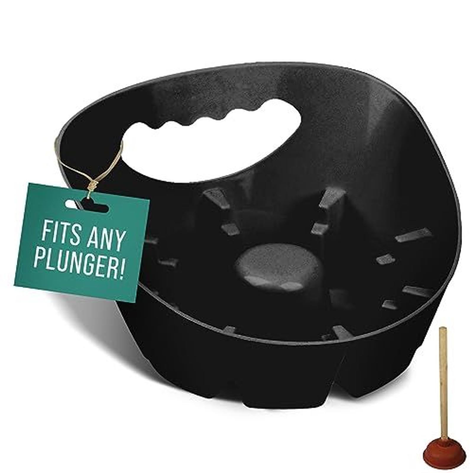 Maplefield Black Toilet Plunger Holder Tray - Single Pack - Universal Drip Tray & Caddy For Sink & Toilet Plungers With Easy Clean Design