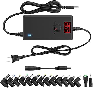 Arkare 36W Universal AC Adapter 12V 3A Variable Power Supply Adapter AC 100-240V to DC 3V 5V 4.5V 6V 9V 12V 3A 2A 1.5A 1A 0.5A Adjustable Switching Multi Voltage Power with 15 Tips+ Polarity Converter