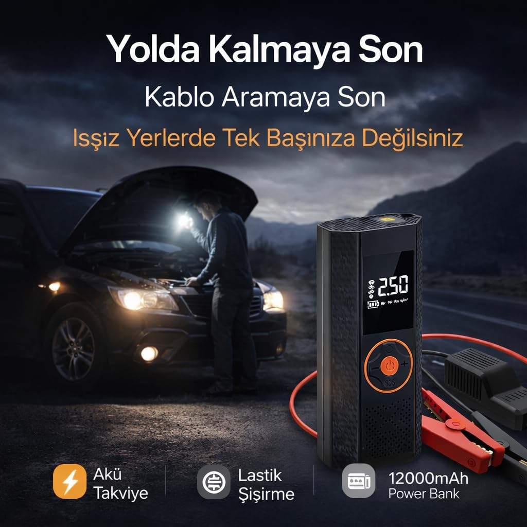 ST-5537 connected to a car battery for jump starting