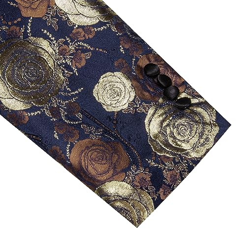 Image of Barry. Wang Men's Sport Coats & Blazers Flower Suit Jacket 1 Button Paisley Tuxedo Mardi Gras Carnival Parade Gift