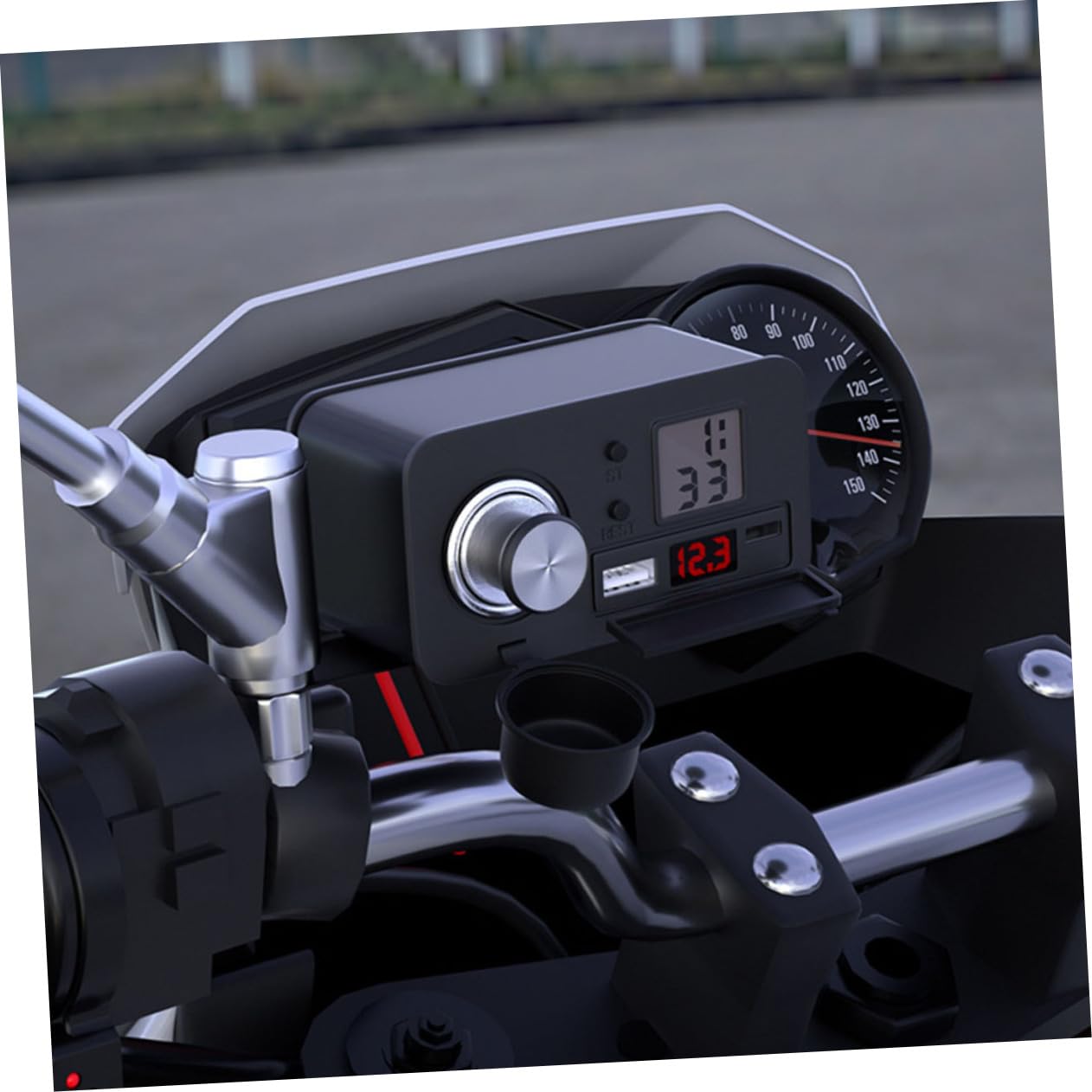 12v Cargador USB para Motocicleta con Voltímetro Led y Lighter para Móvil y Tableta Cargador Multiuso para Navegación