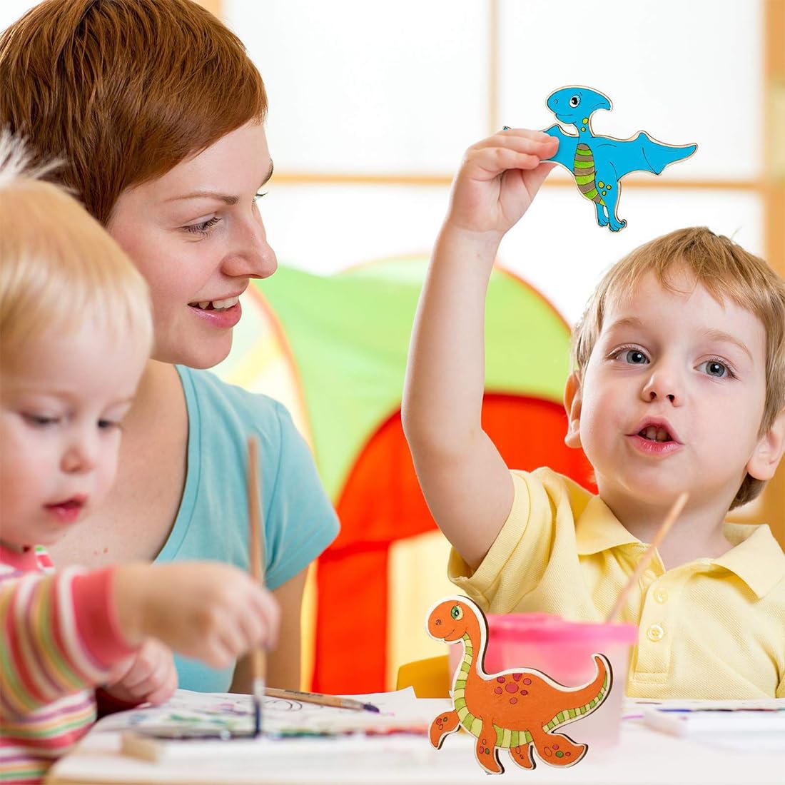 Kit Bricolage Dinosaure Bois 36 Pièces – Puzzle 3D à Peindre, Activité Créative Enfant 4-9 Ans, 6 Modèles Dino Fun !