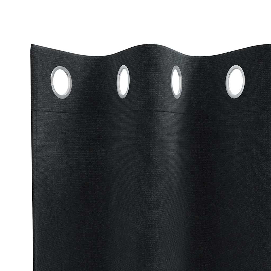 Juego de 2 cortinas opacas negras 140 x 260 cm, cortinas de terciopelo opacas para salón y dormitorio, elegantes cortinas con ojales para bloquear la luz eficaz
