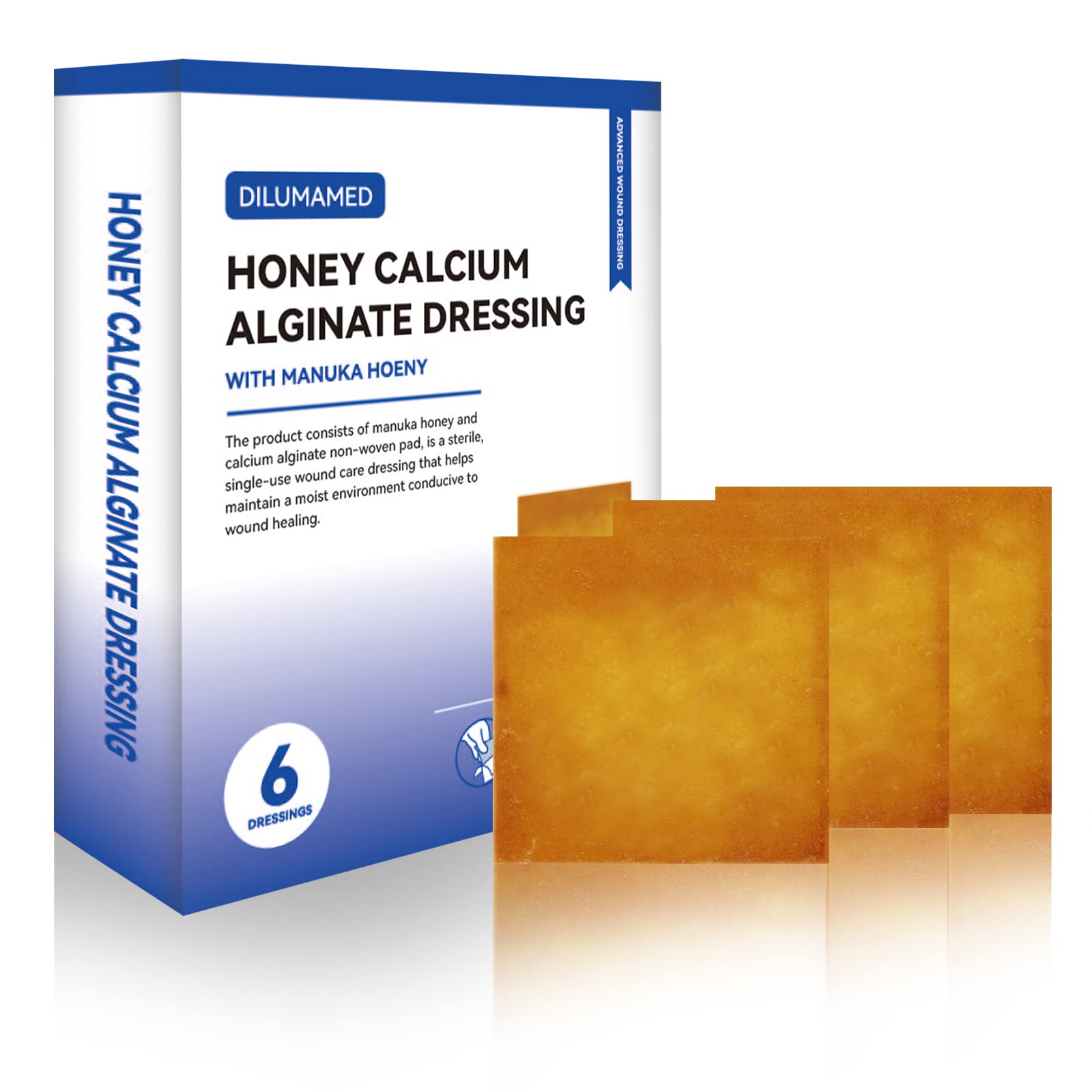 Buy DILUMAMED Manuka Honey Calcium Alginate Dressing 2"x2" (Pack of 6