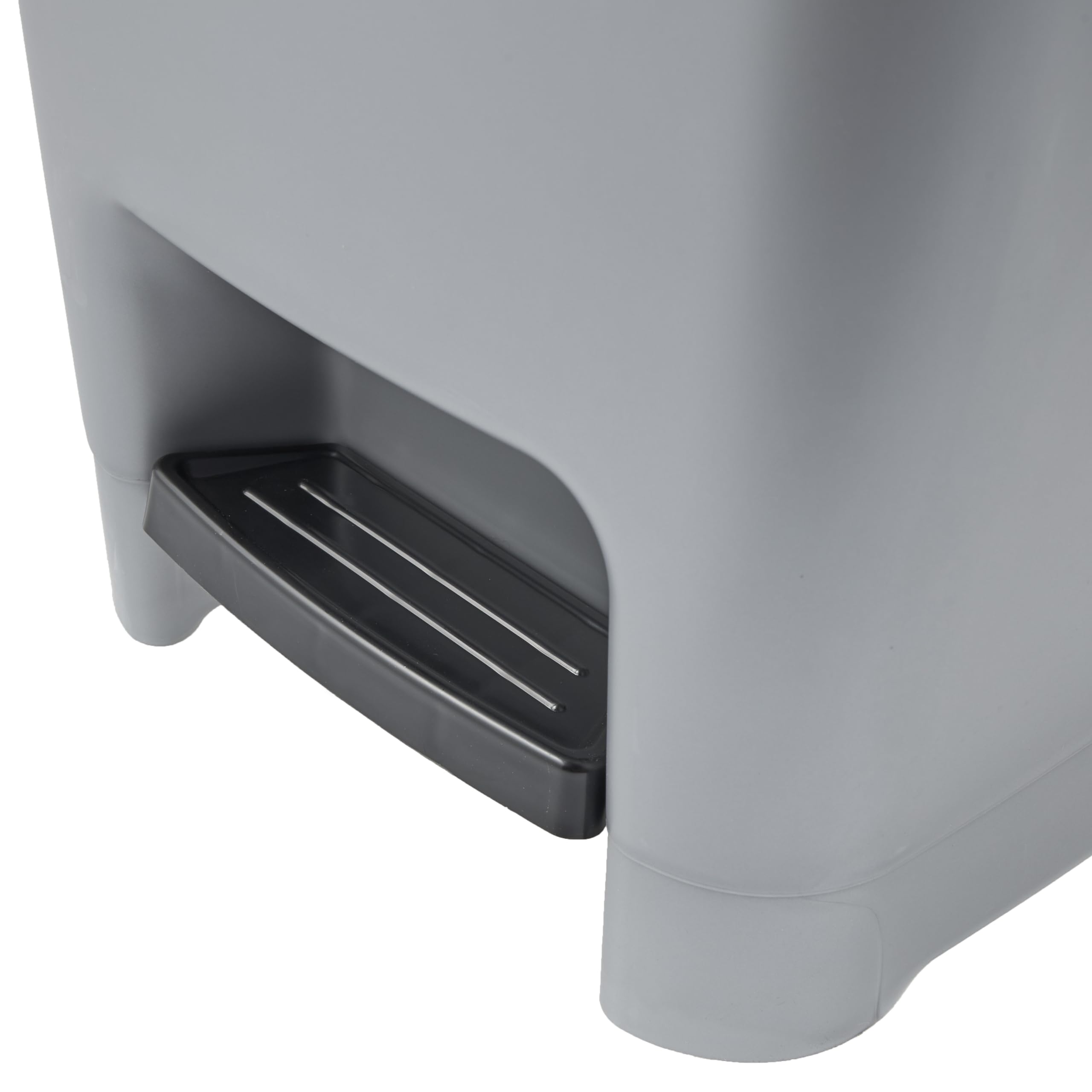 keeeper poubelle à pédale, 40 l, nettoyage facile, pédale d'ouverture et de fermeture hygiénique, poubelle, 32 x 42 x 53 cm, olaf, Light Silver (argent)