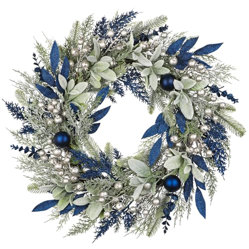 Artificial Blue Christmas Wreath for Front Door...