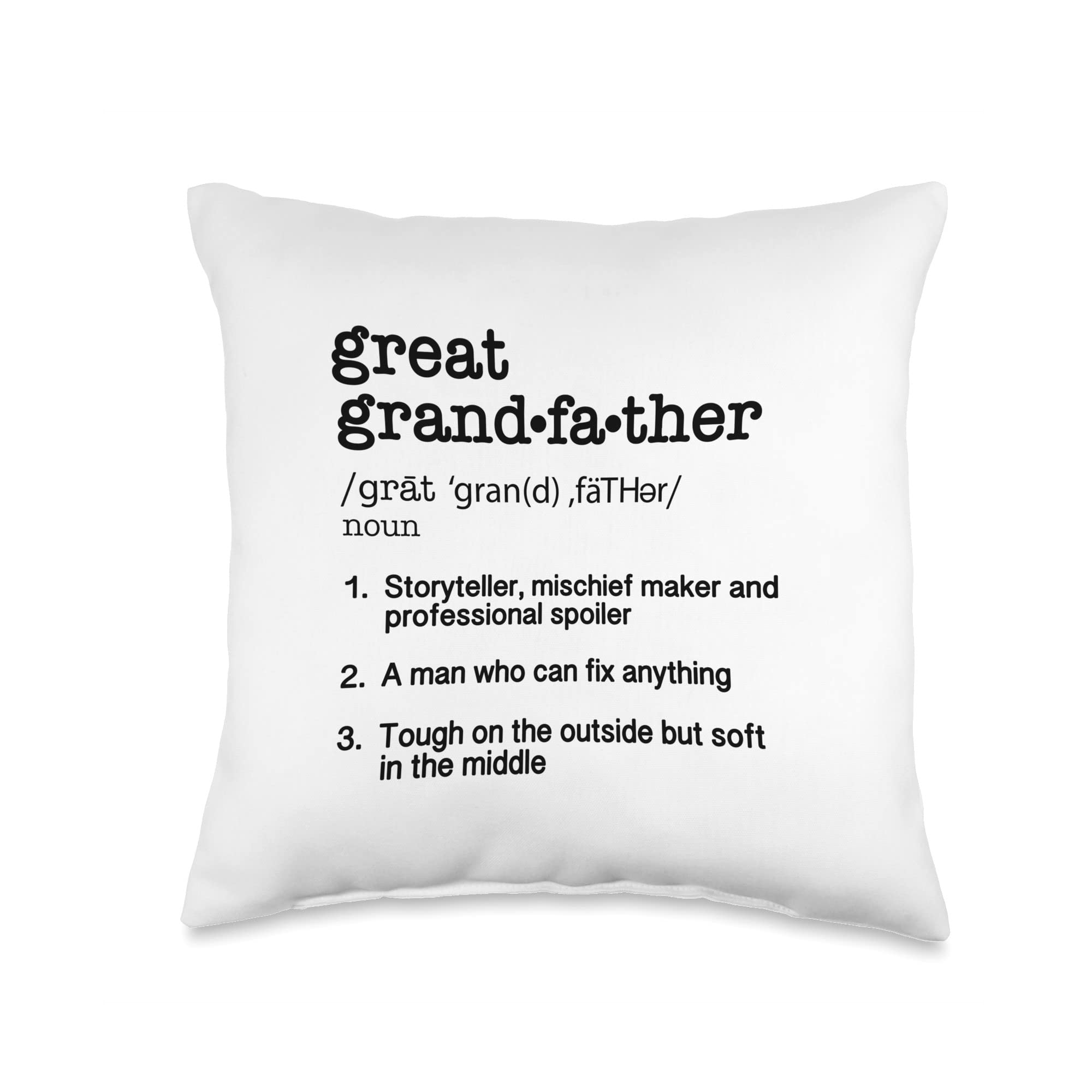 Grandfather Definition-Dictionary Meaning Throw Pillow, 16x16, Multicolor
