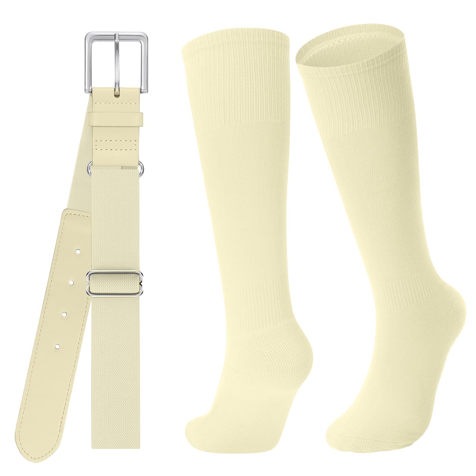 JASGOOD Baseball Socks and Belt for Youth Adult Softball Socks and Belt Combo Elastic Belt for Men