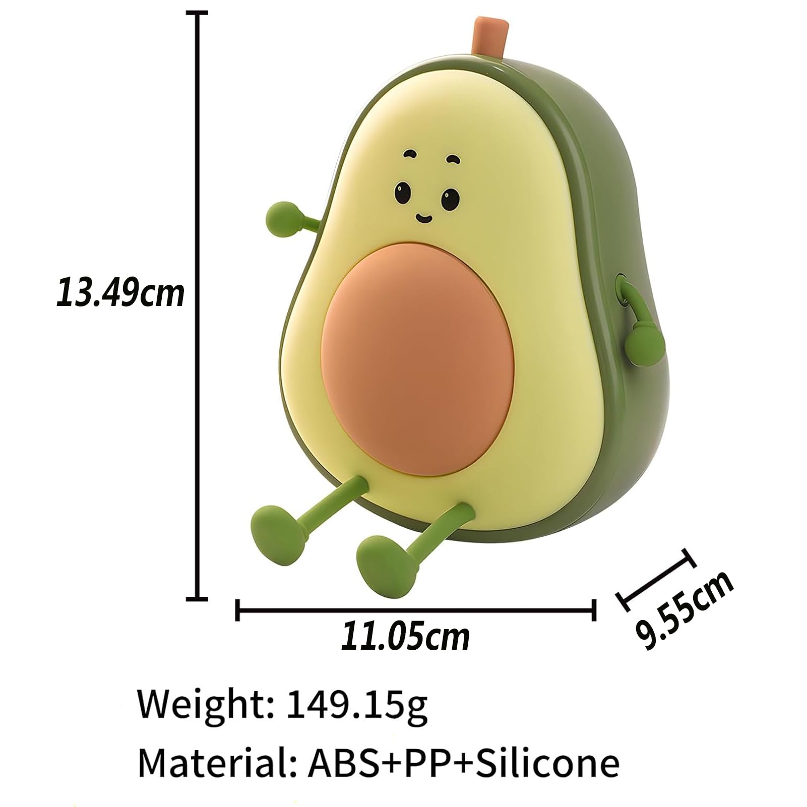 Avocado Night Light, Cute Kids Bedroom Lamp, USB Charging Timer, Room Fun Decorative Light, Boys, Girls Room Decoration Gift - Image 2