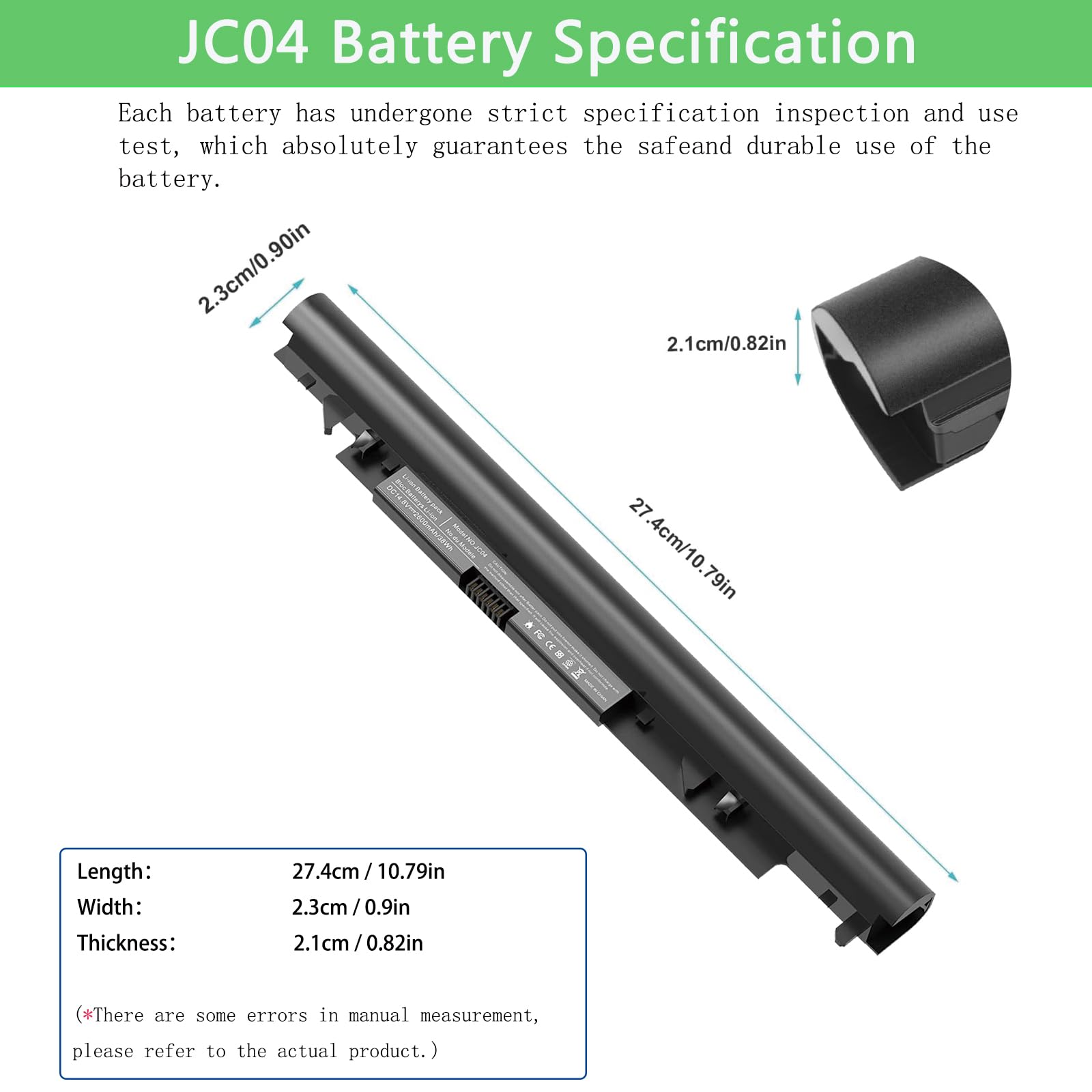 JC03 JC04 - Batería de repuesto para laptop HP 919700-850 919701-850 15-bs0xx 17-bs0xxx 15-bs1xx 15-bw0xx 17-ak0xx 17-bs020nr 17-bs153cl 17-bs153cl 17-bs17-bs153cl 17-ak0xx 17-bs020nr 17-bs153cl