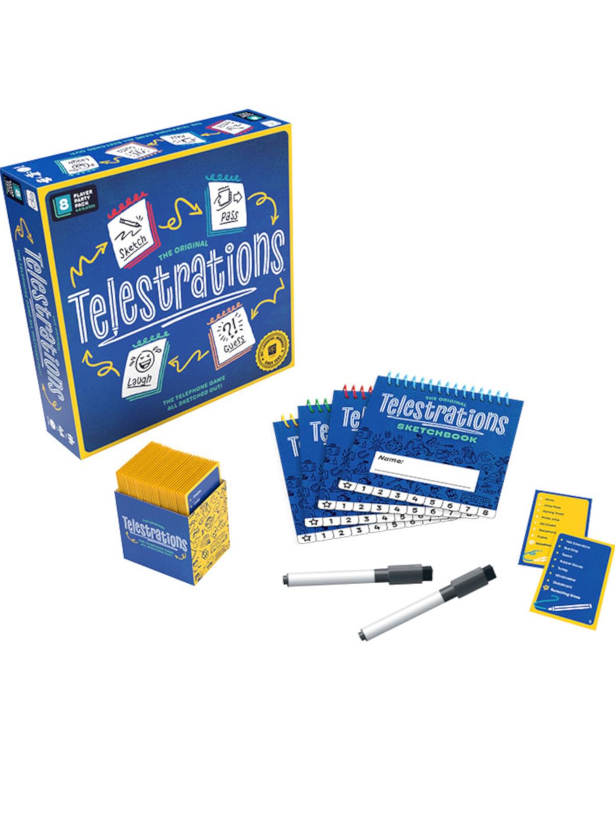 USAopoly Telestrations Refresh Jeu de fête de Famille à partir de 10 Ans 4 à 8 Joueurs 30 Minutes de Temps de Jeu ou Plus