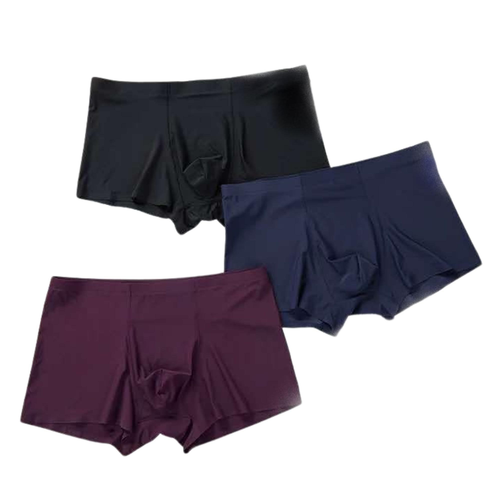 Men's Underwear Silk-Nylon Blend Innerwear | Seamless Boxer Briefs-Boxer Imported Material Ultra-Soft Panties Antibacterial (Any 3 Multicolor) Pack of 3-image-16
