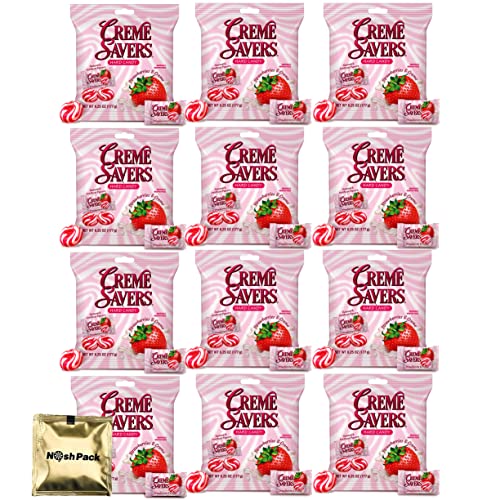 Creme Savers Hard Candy, Individually Wrapped Bulk Candy, Cream Savers Hard Candy With Nosh Pack Mints (12 Pack Strawberry) #TOP19
