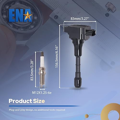Miniatura 6 de ENA Juego de 6 bobinas de encendido y bujías iridio platino 3.7 5.6 compatibles con Infiniti Nissan 370Z FX37 G37 M37 Q40 Q50 Q60 Q70 QX70 3.7L 5.6L
