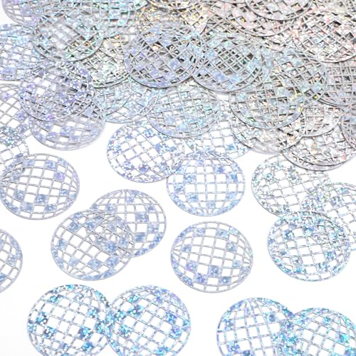 100Pcs Glitter Disco Ball Table Confetti Mini Disco Ball Confetti for Bachelorette Party Discos Theme Party Confettis for 70s 80s Hippie Birthday Music Partys Table Decor Supplies