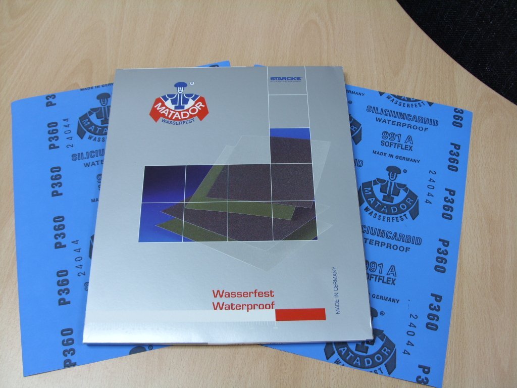 Starcke Matador Wet and dry sandpaper. A Weight 1 pack of 10 sheets 360 Grit