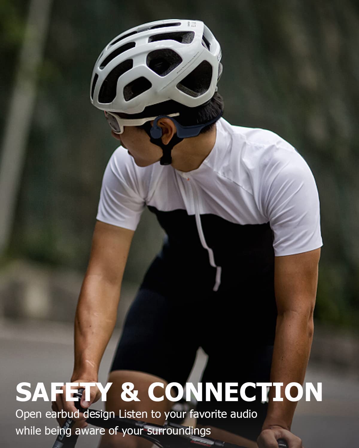 SANOTO Casque Conduction Osseuse Open Ear Bluetooth sans Fil Sport IPX7 Waterproof and Sweatproof Écouteur Osseux Adapté à la Course à Pied Cyclisme Fitness Bureau