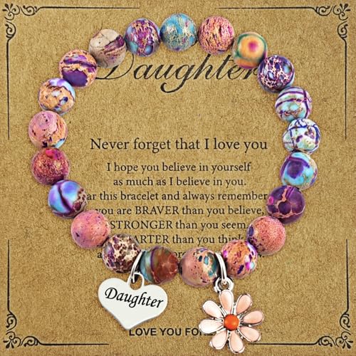 Image of Natural Stone Bracelet Gifts for Daughter Birthday Handmade Bracelet Graduation Christmas Jewelry