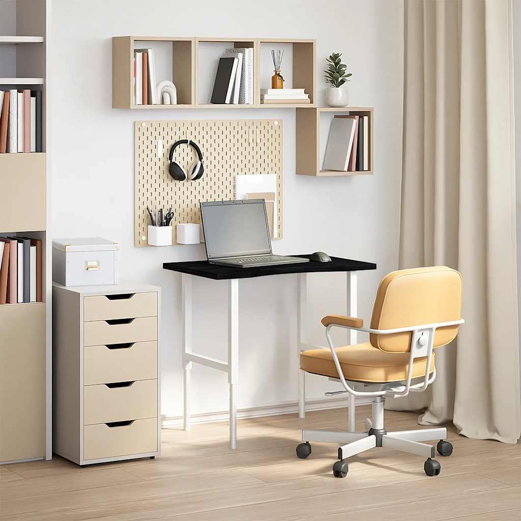 Piano da scrivania in rovere massiccio marrone scuro, 80 x 60 x 2,5 cm, rettangolare, piano di ricambio per mobili, accessorio fai da te, per ufficio, cucina, soggiorno, stabile e facile da