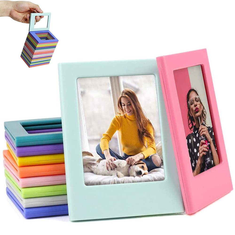 PATIKIL Cornice Magnetica per Foto 6x8, 4 Pezzi di Cornici Magnetiche A5 Autoadesive Riutilizzabili per Frigorifero Finestra Parete, Rosso