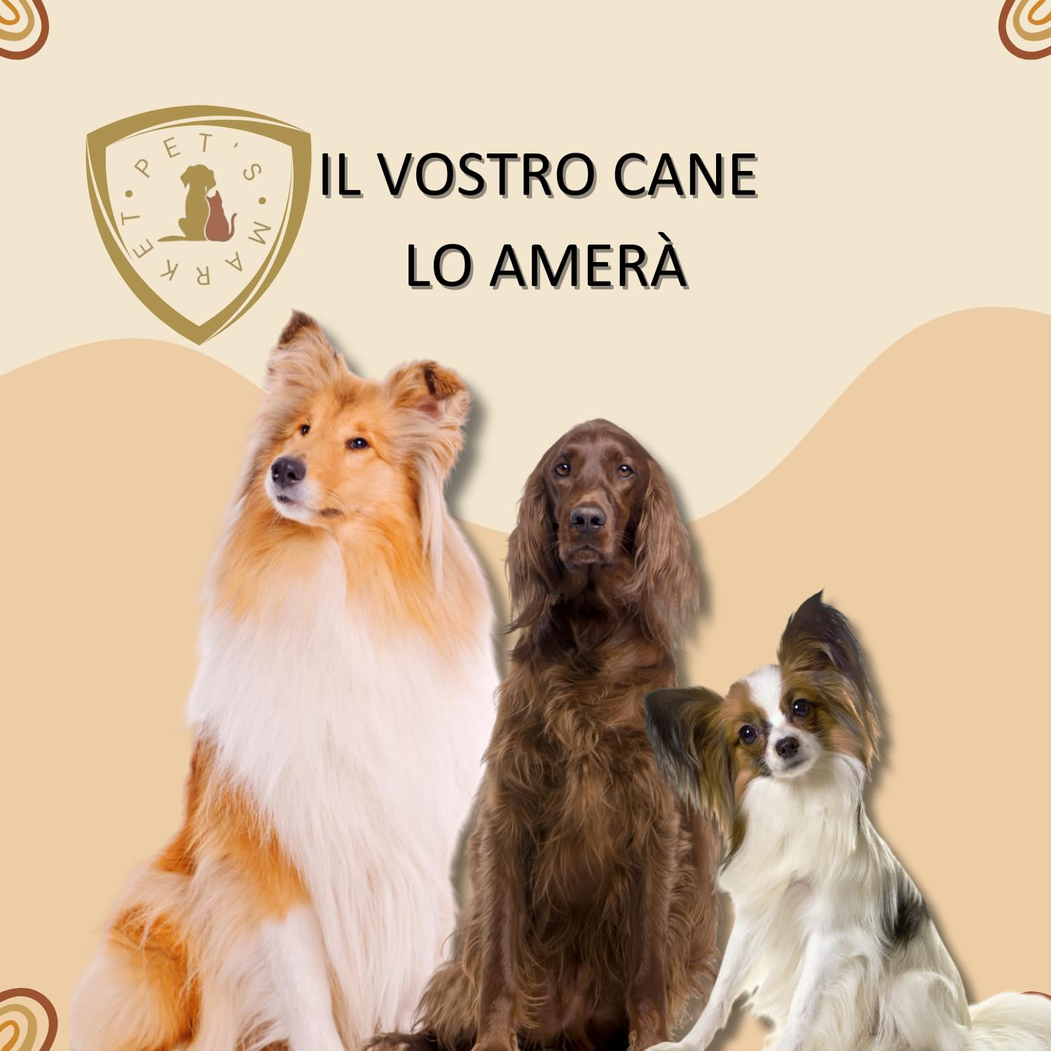 Pet's Market Guinzaglio Cane Cani 50 cm in Cuoio Tripla Treccia Color Marrone Scuro Presa Comoda Gancio Robusto (50 cm Marrone Scuro)
