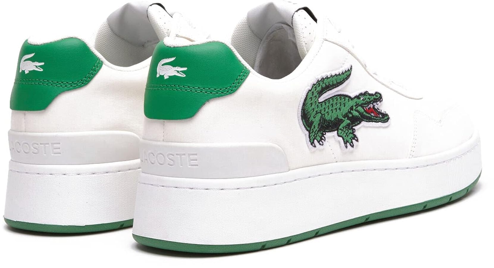 トップス yaaco Lacoste - Mens Ace Clip Leather Sneakers, White Green, 11.5