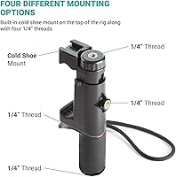 Vista 7 de Movo PR-1 - Soporte de agarre para teléfono inteligente con correa de muñeca, montaje de trípode y soporte de zapata fría para luces y micrófonos