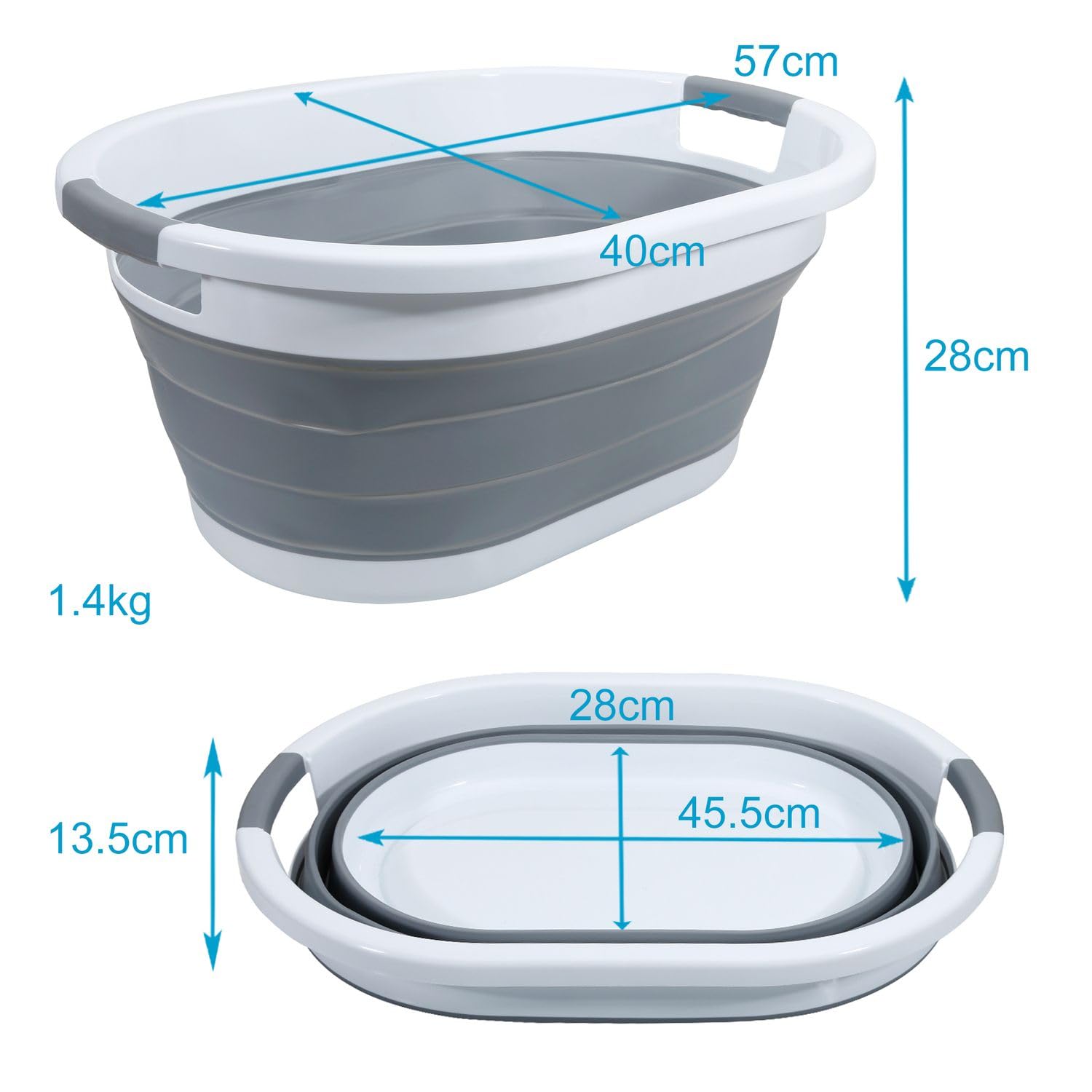 Panier à Linge Pliable 42L - Avec Poignées & Aération, Se Range Ultra-fin ! - 2