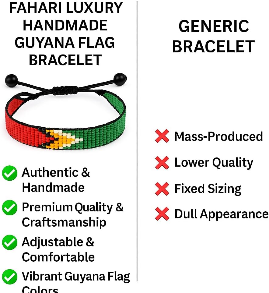 Guyana Flag Bracelet, Adjustable, Boho Style Rope Bracelet for Women, Men, Thread String - Image 3