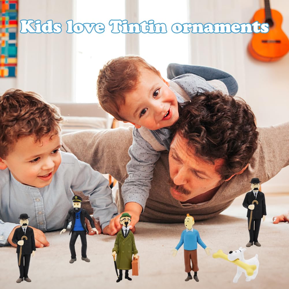 Tim Und Struppi Mini-Figuren Set – 6 Stück, Ca. 5,5 Cm, Aus PVC, Für Kuchen-Deko & Sammlung