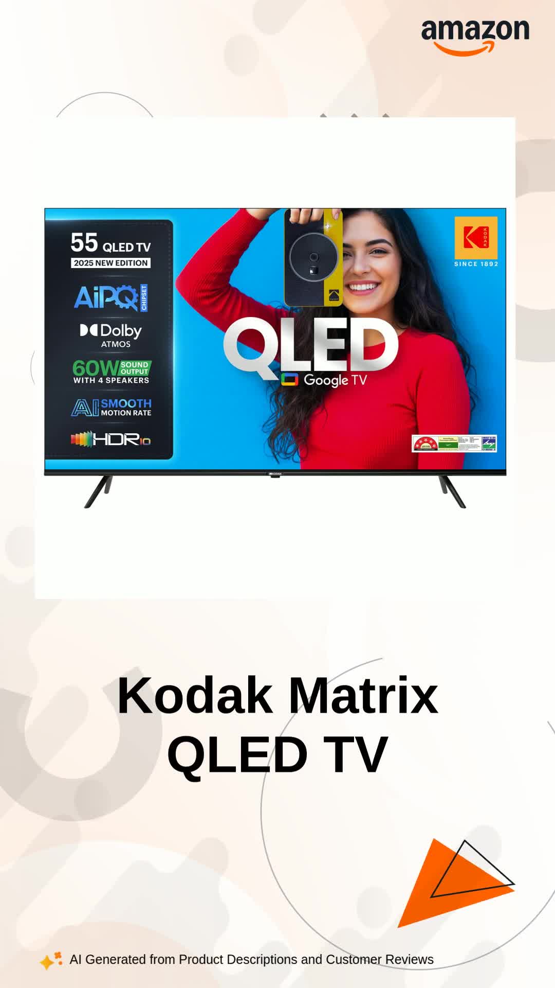 Kodak 139 cm (55 inches) Matrix Series UHD 4K QLED Google TV