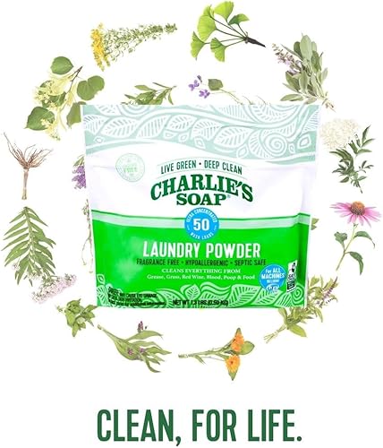 Miniatura 8 de Charlie's Soap Polvo de lavandería (50 cargas, 1 unidad) hipoalergénico detergente en polvo de limpieza profunda, ecológico, seguro y eficaz